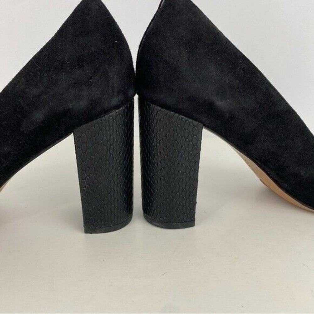 Franco Sarto Ingall Snake Embossed Suede Black Pump 9M Office Career‎ - Picture 3 of 12